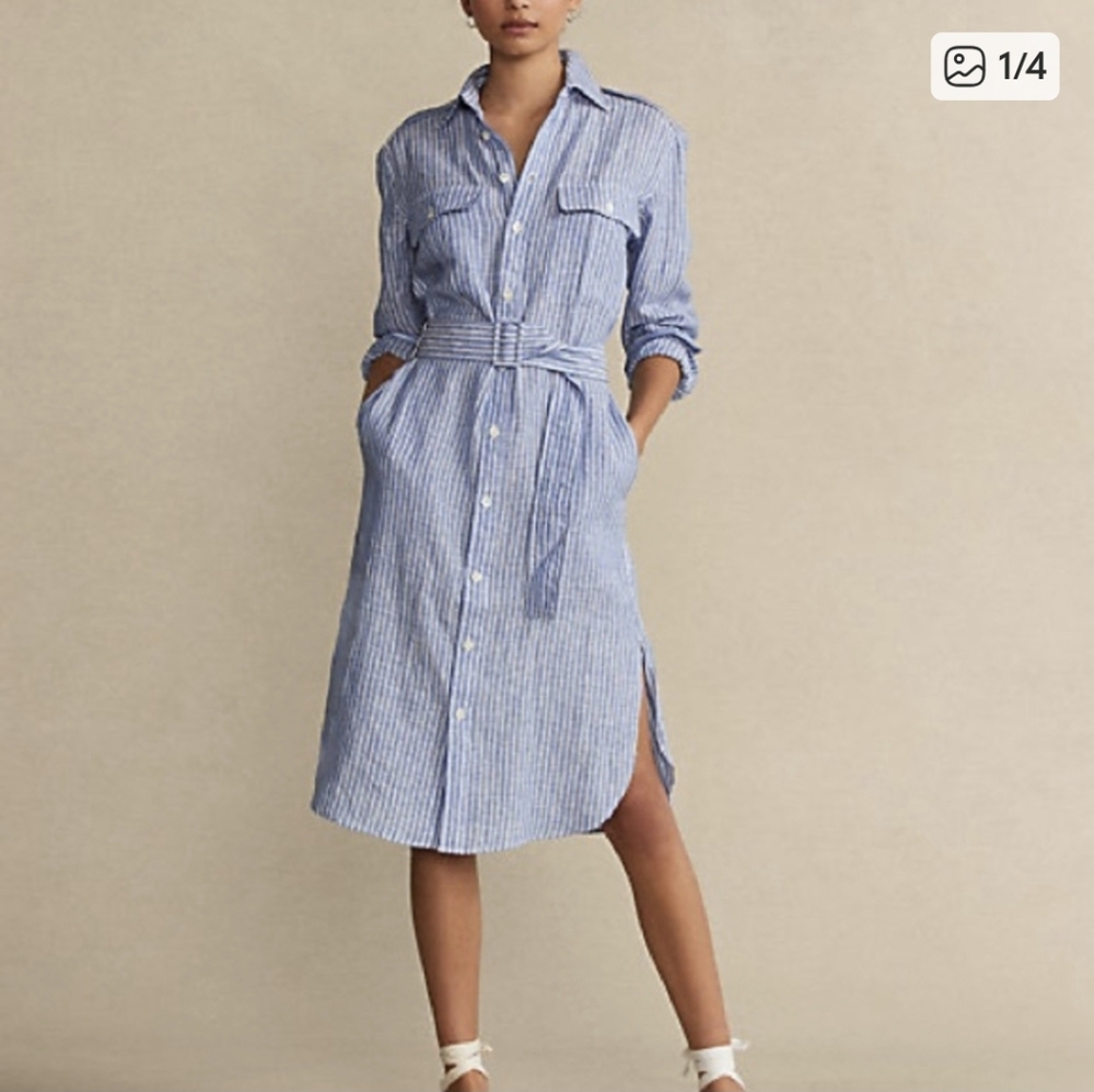 Ralph Lauren Blue and White Striped Dress